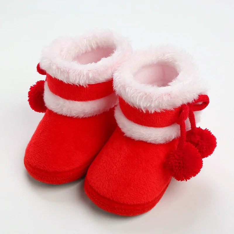 New Fashion Comfortable Shoes Newborn Baby Girls Boys Soft Booties Solid Pompom Snow Boots Infant Toddler Newborn Warming Shoes