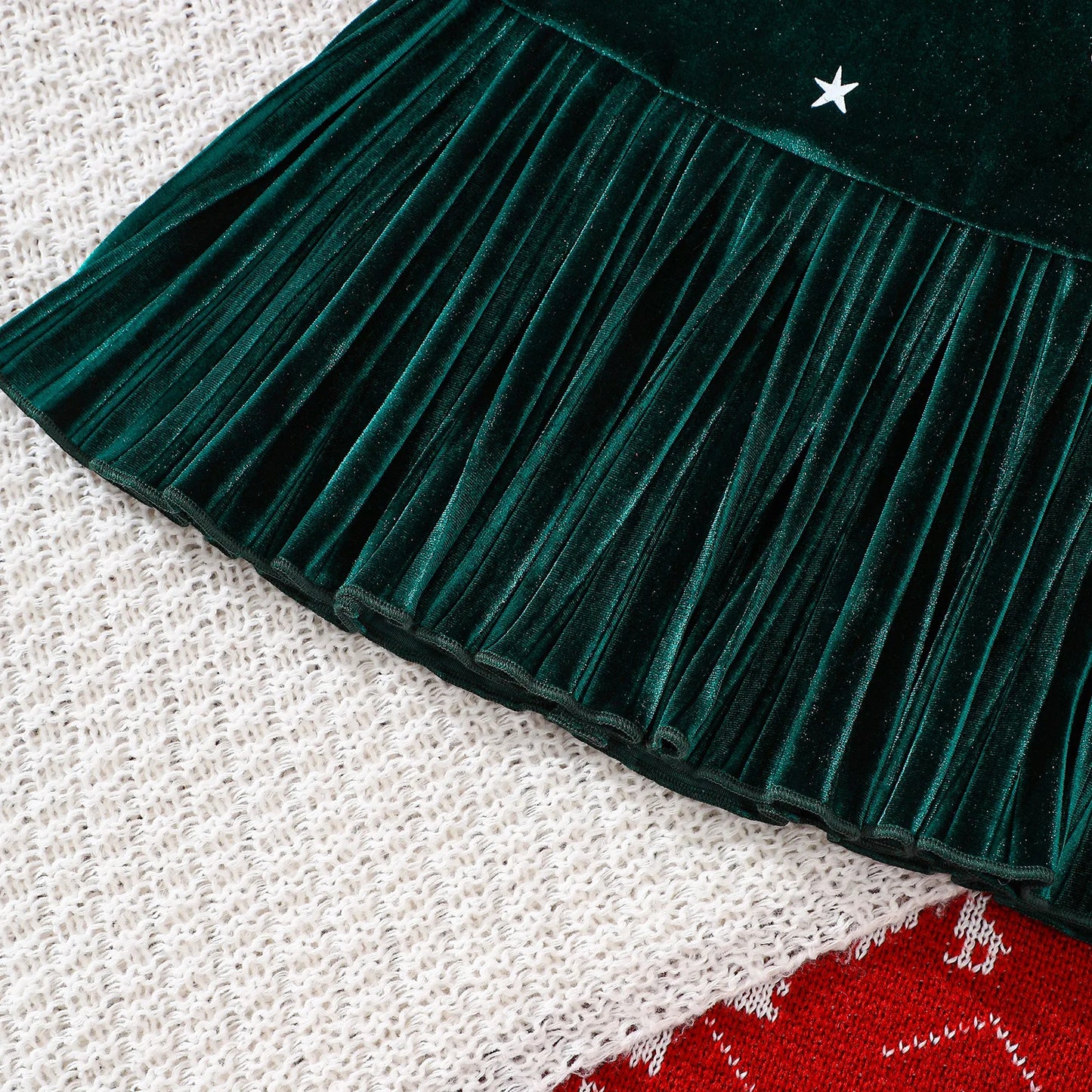 Girls Sleeveless Velvet Christmas Dress with Matching Hat