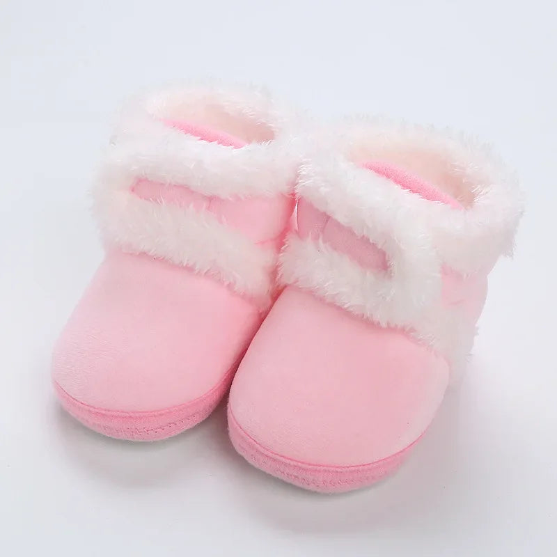 New Fashion Comfortable Shoes Newborn Baby Girls Boys Soft Booties Solid Pompom Snow Boots Infant Toddler Newborn Warming Shoes