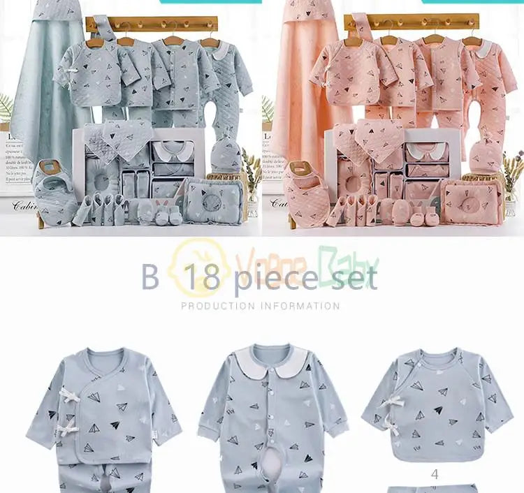 18/21pcs Newborn Clothes Baby Gift Pure Cotton Baby Set 0-6 Months Summer Autumn And Winter Kids Clothes Suit Unisex Without Box