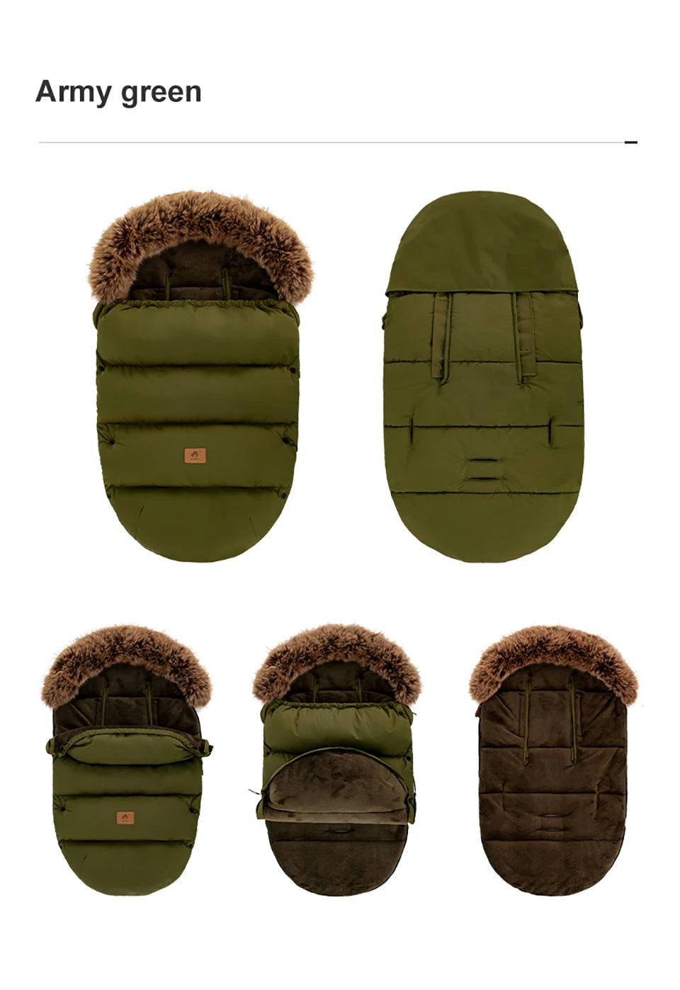 Stroller Footmuff Winter Baby Carriage Bag In Pram Removable Thicker Fur Collar Warm Flannel Newborn Cocoon Baby Envelope