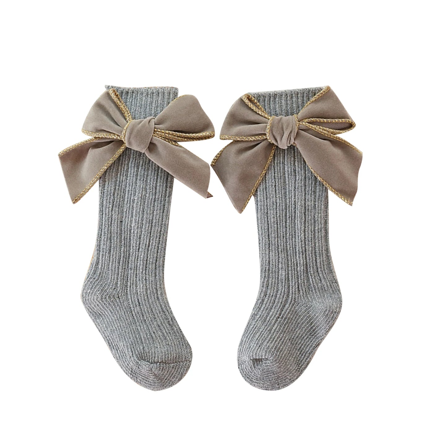 Elegant Baby Girl Socks with Velvet Bows