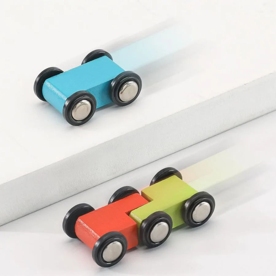 Seven-Track Wooden Gliding Car Ramp