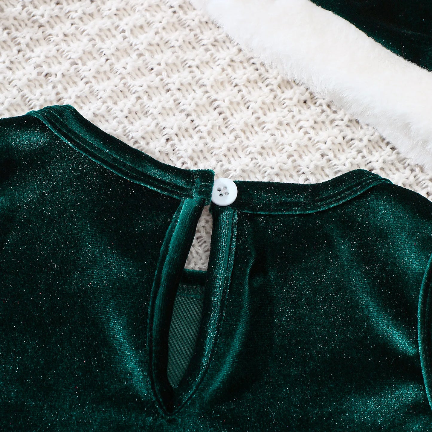 Girls Sleeveless Velvet Christmas Dress with Matching Hat