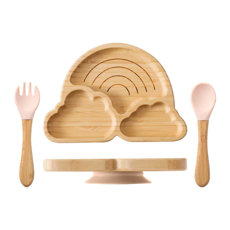 Adorable Wooden Children's Dining Sets with Suction Base