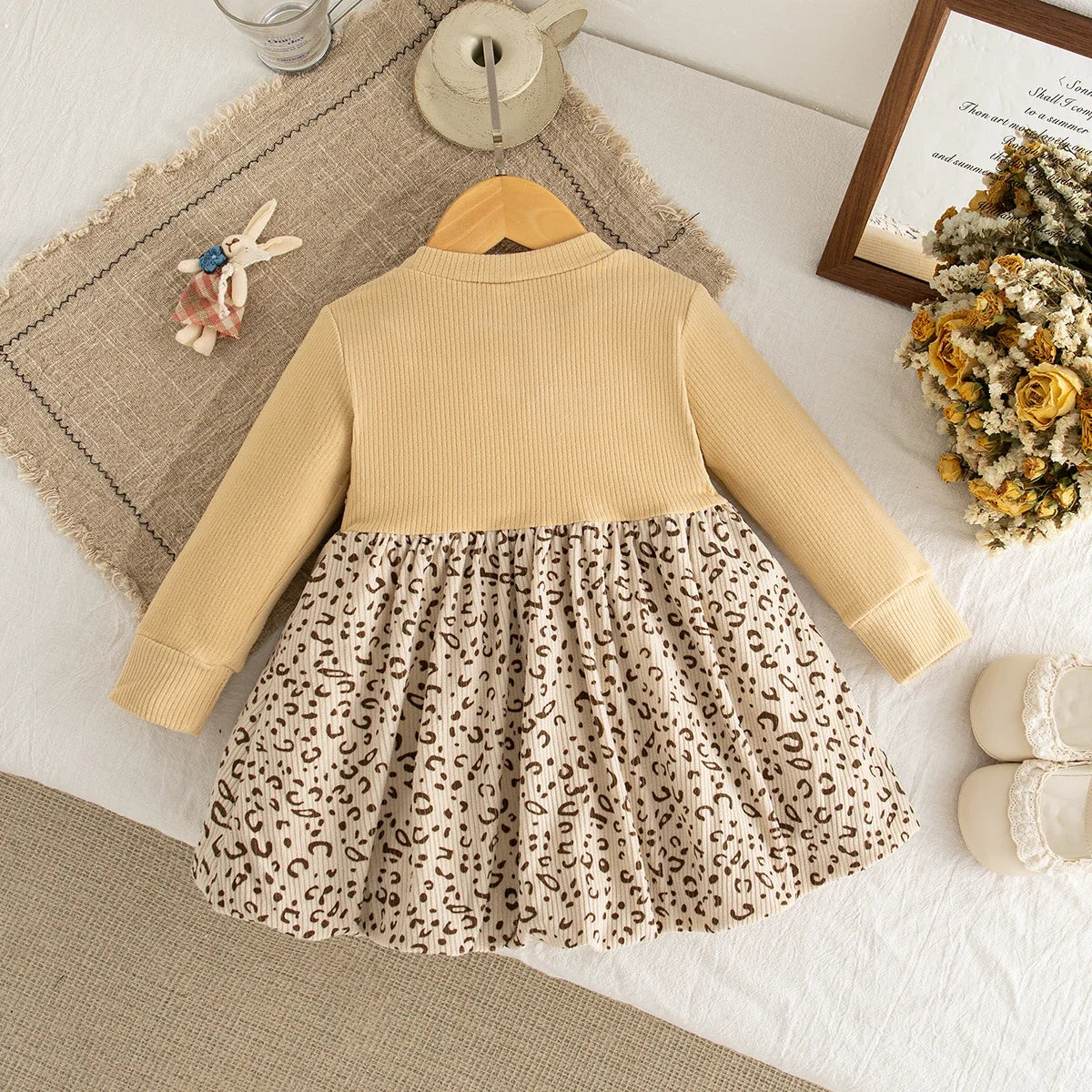 Adorable Ribbed Top & Leopard Print Pinafore Outfits - Stylish Playtime!
