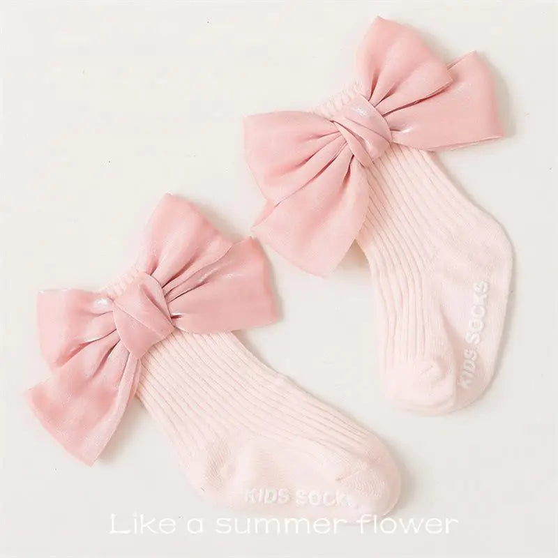 Princess Bow Ribbed Baby Socks