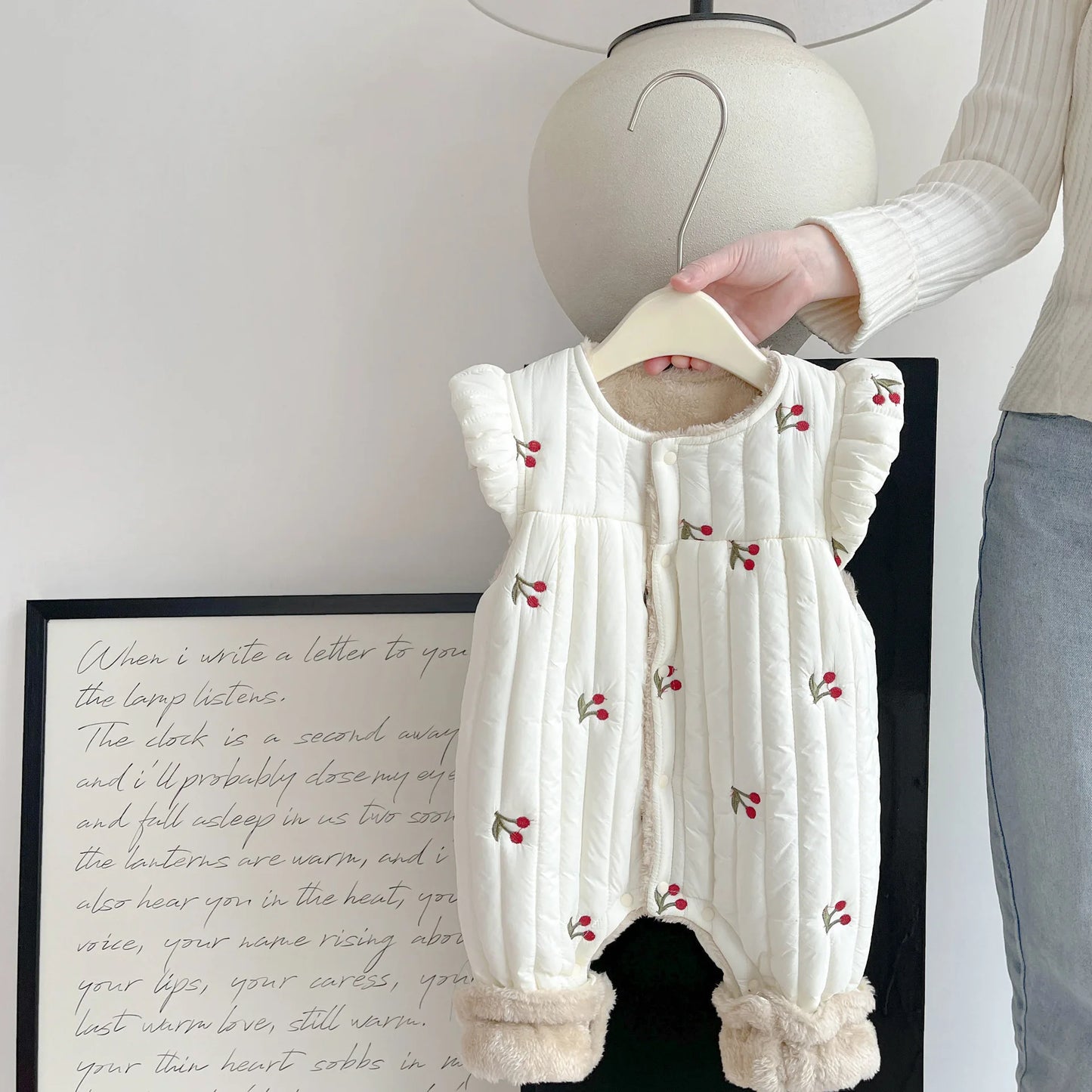 Baby Clothes Autumn and Winter Cotton and Velvet Thickened Vest Cute Baby Girl's Warm Climbing Clothes for Going Out in Winter