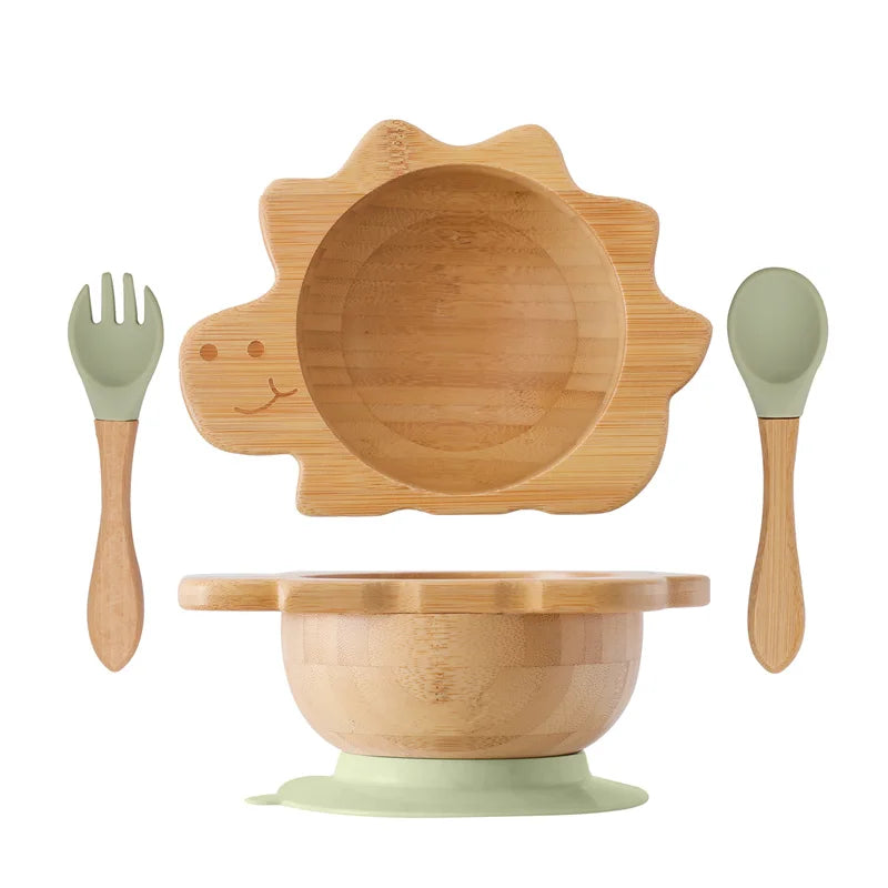 Adorable Wooden Children's Dining Sets with Suction Base