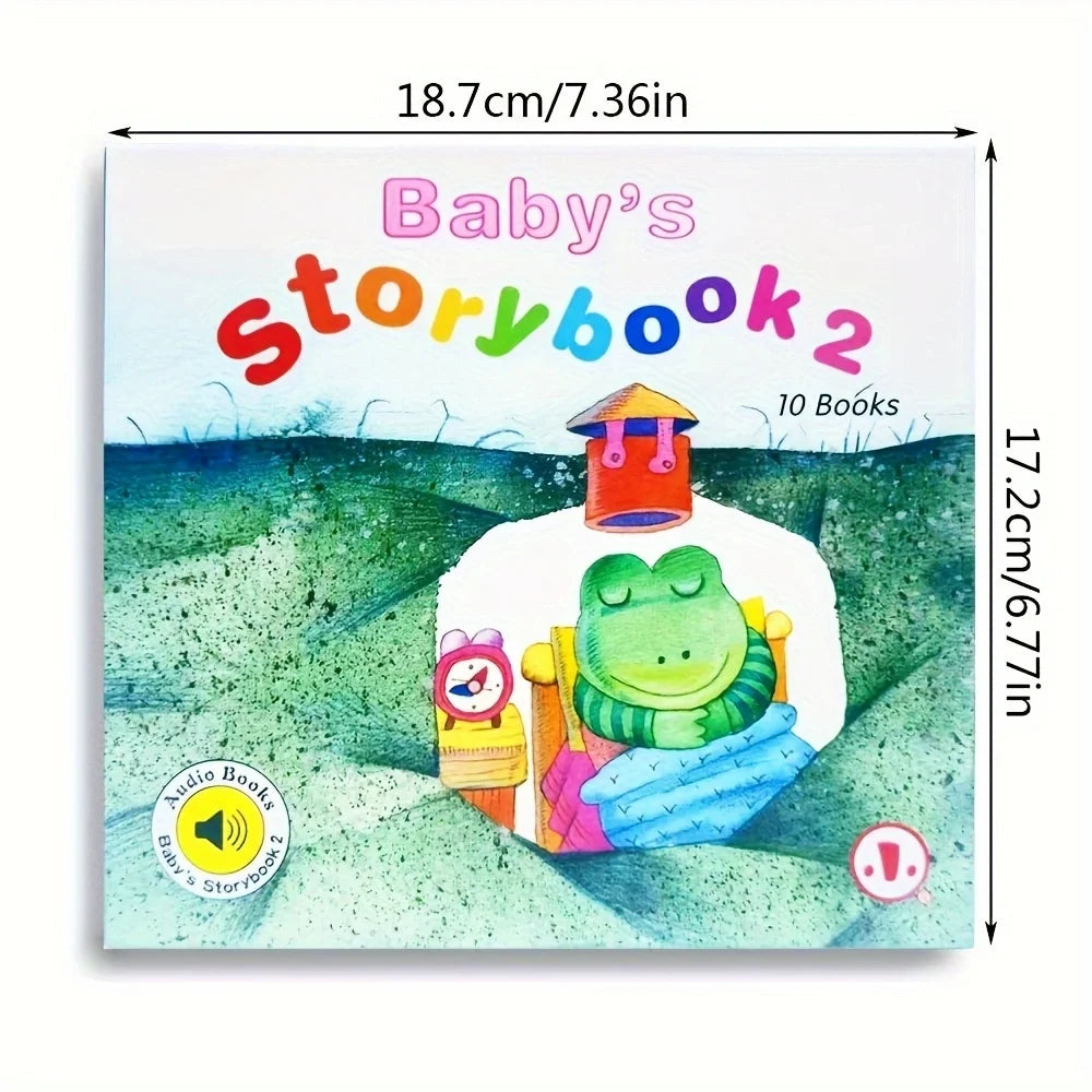 1 box of 10 English children's bedtime story picture books, with ten different small story picture books suitable for children -