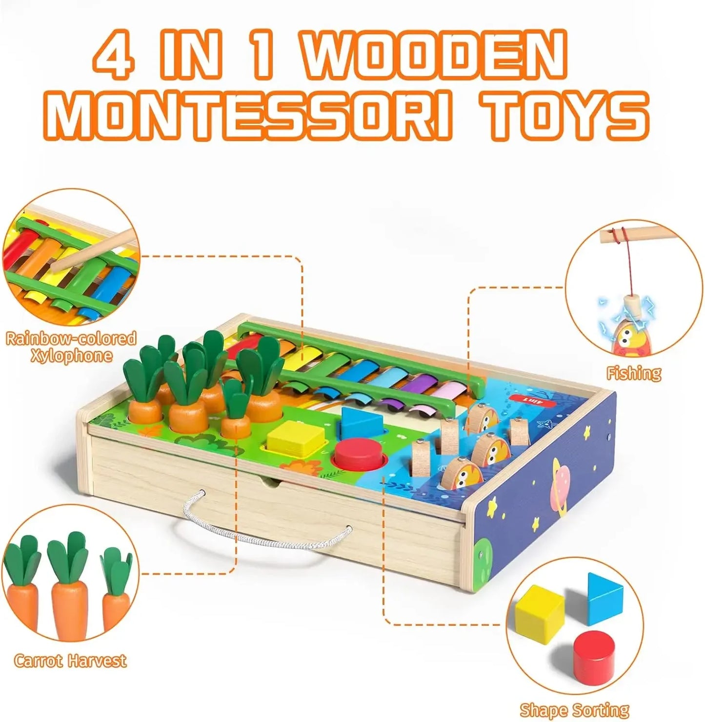 Toddlers Montessori Wooden Educational Toys for Baby Boys Girls