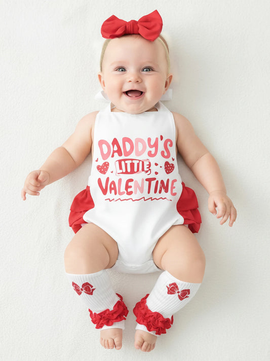 Daddy’s Little Valentine Baby Romper Set