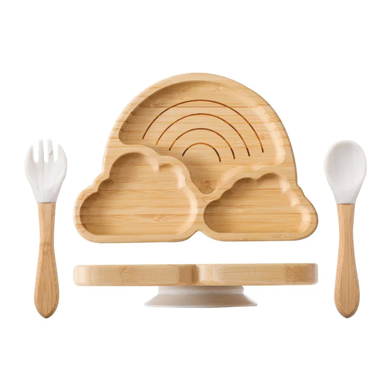 Adorable Wooden Children's Dining Sets with Suction Base