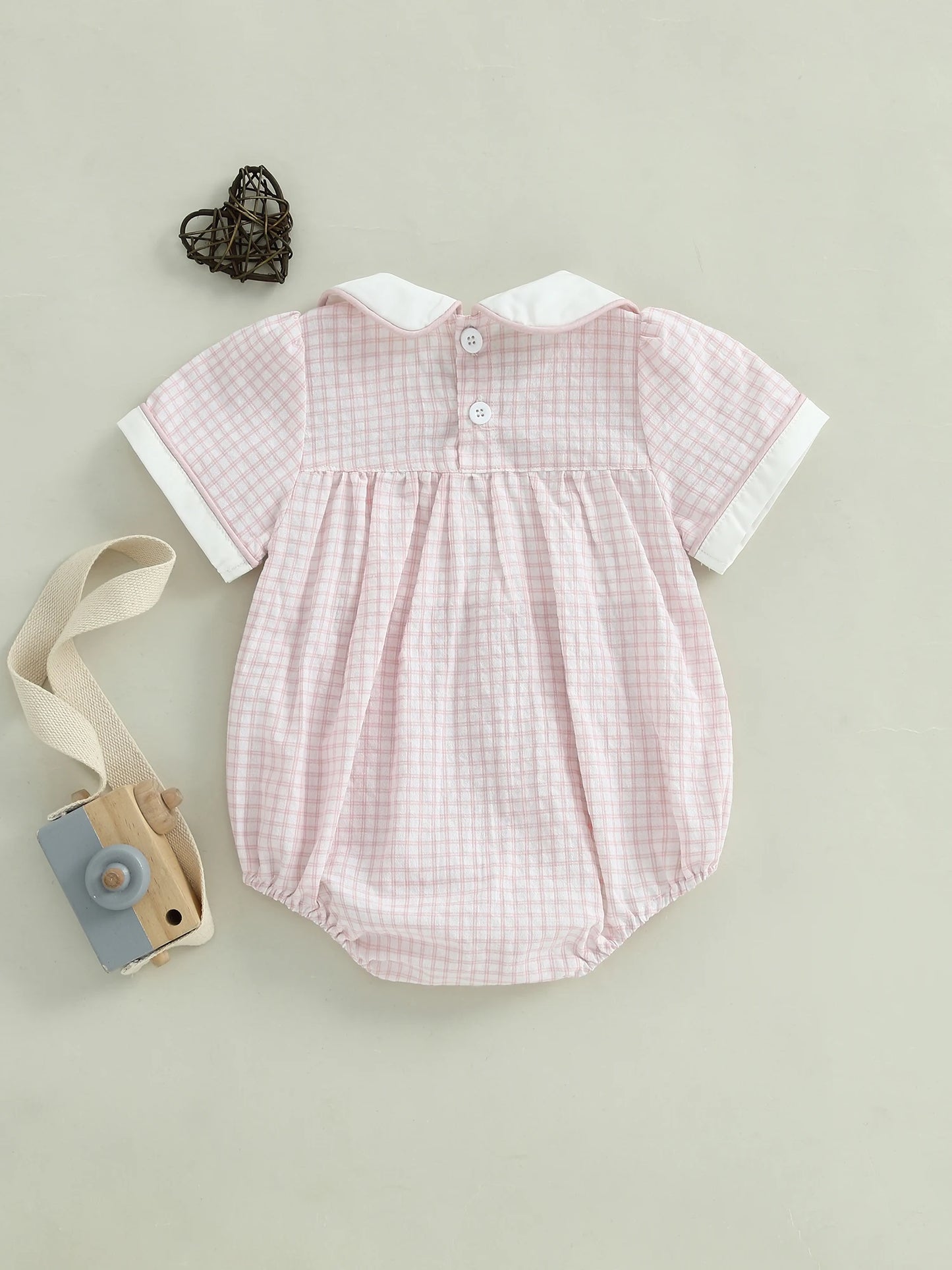 Adorable Gingham Bubble Romper for Babies
