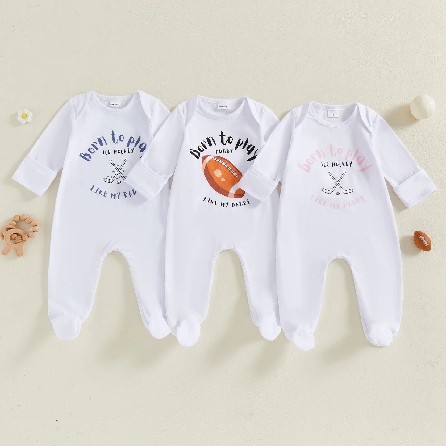 “Born to Play Like My Daddy” Baby Sleeper – Multiple Styles