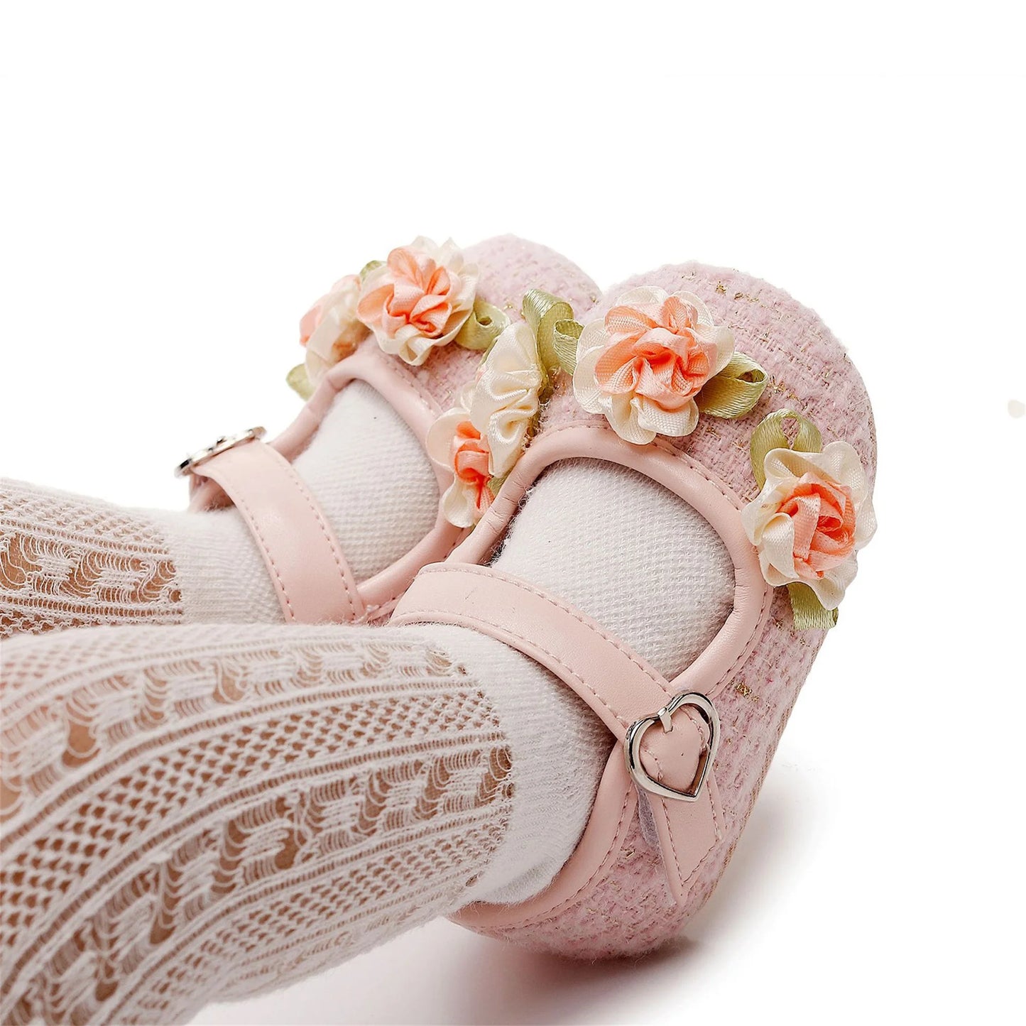 Cute Baby Girls Floral Princess Shoes with Non-Slip Sole