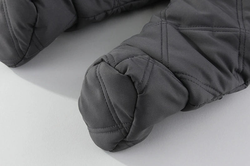 Cozy Plush Baby Snowsuit with Animal Patch, Available in 3 colors