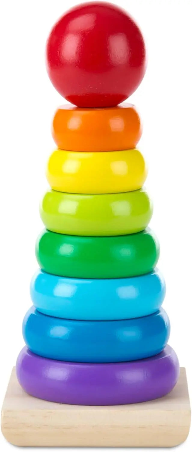Classic Rainbow Stacker Wooden Ring Educational Toy
