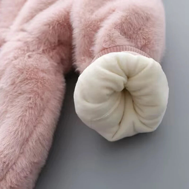 Luxurious Faux Fur Hooded Coat for Girls