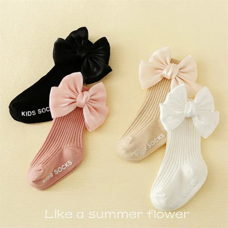 Princess Bow Ribbed Baby Socks
