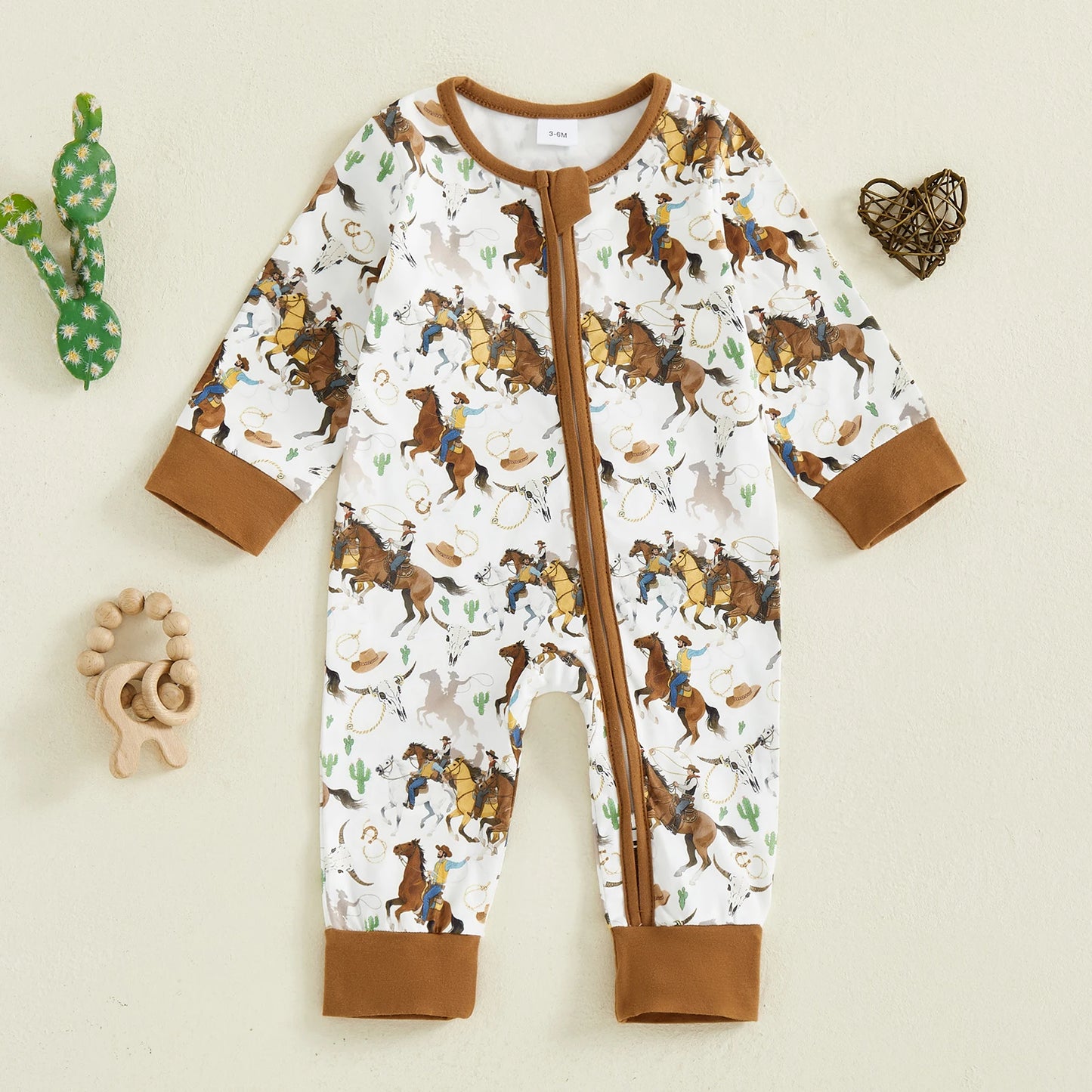 Timeless Vintage Inspired Cowboy Zip One Piece Sleeper