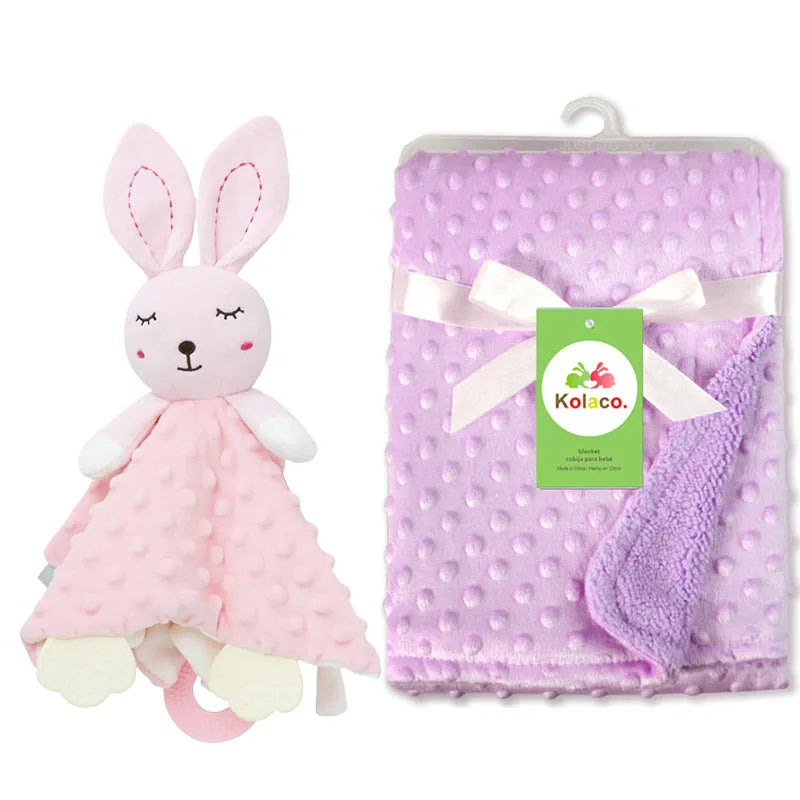Personalized Baby Blanket Newborn Stroller Sleeping Dolls Custom Blanket With Name Animal Security Towel Gift Set