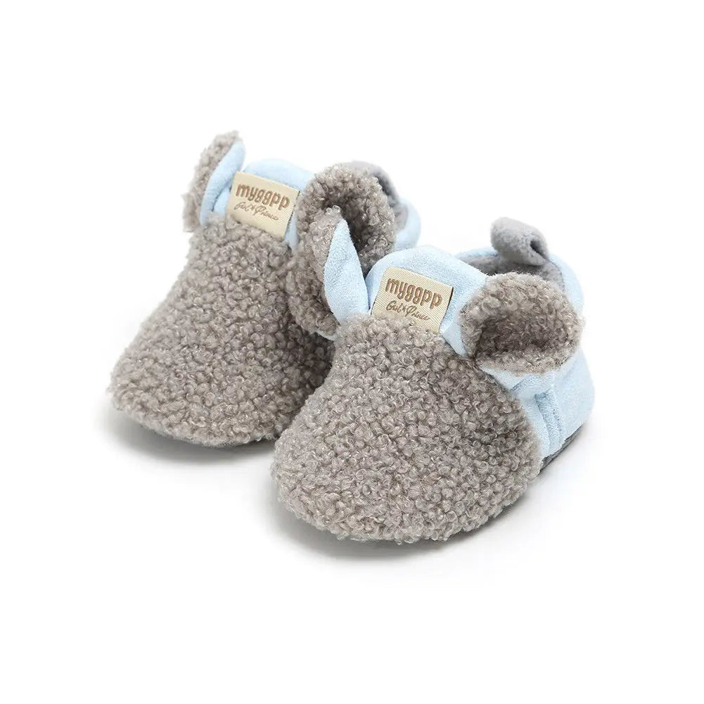 Plush Baby Booties With Gentle Grip Soles