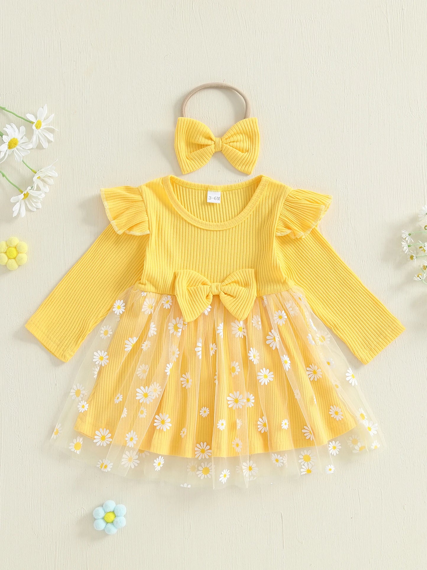 Golden Daisy Flutter Dress