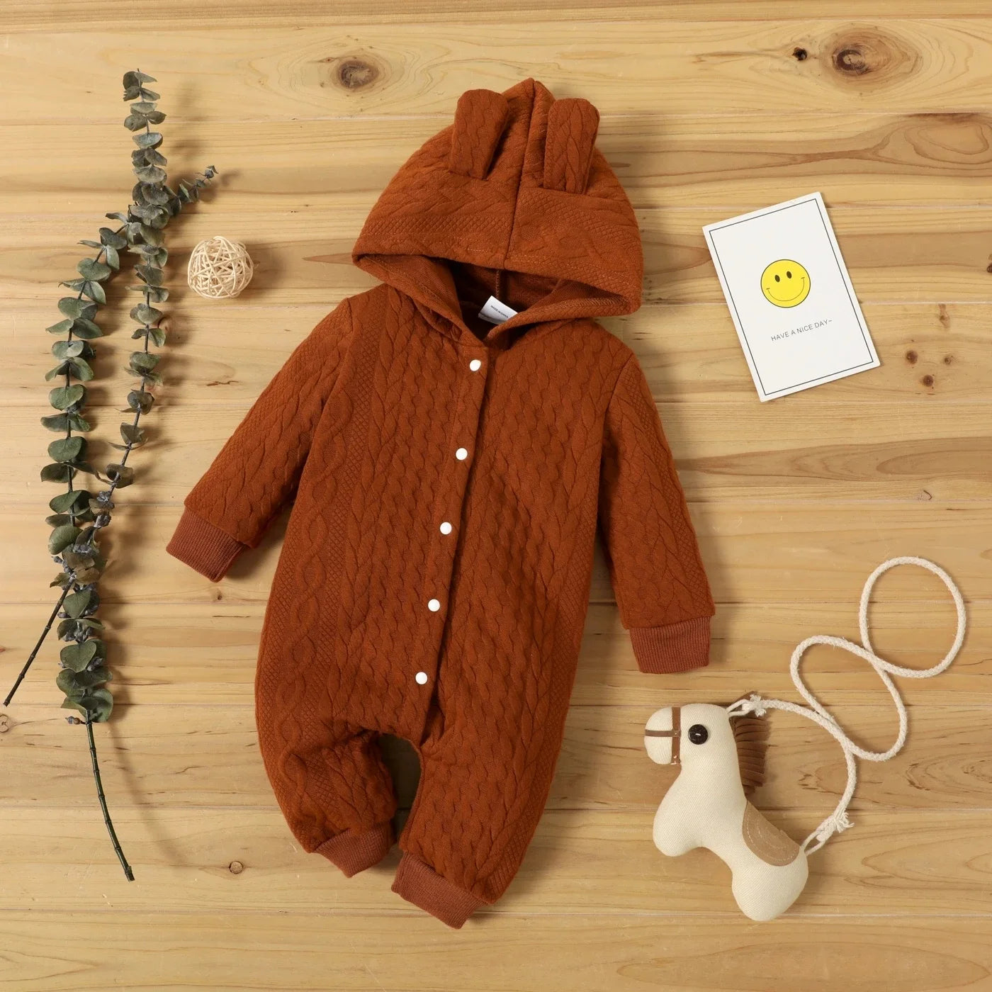 Adorable Hooded Baby Jumpsuits - Cozy & Cute for Your Little One!