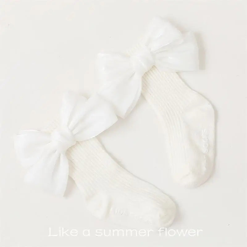 Princess Bow Ribbed Baby Socks