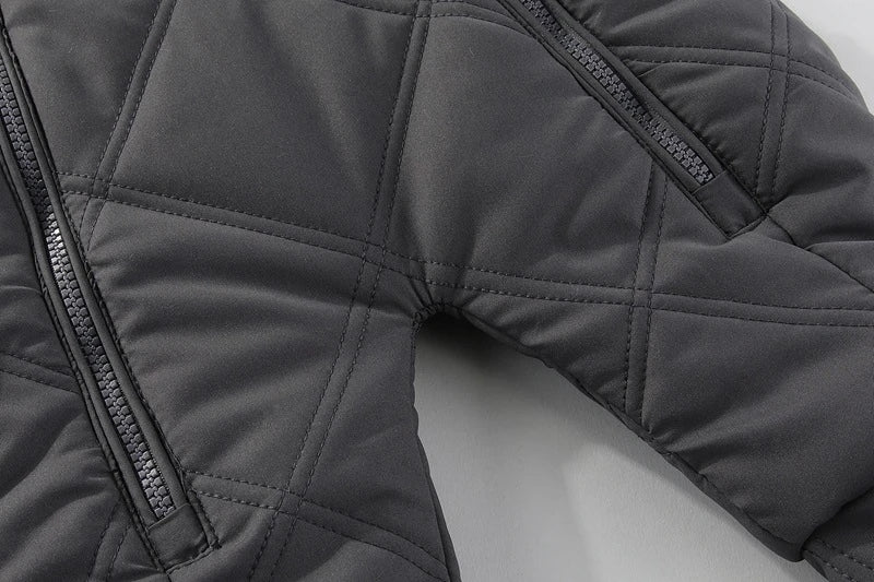 Cozy Plush Baby Snowsuit with Animal Patch, Available in 3 colors