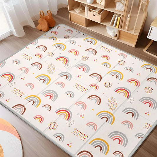Children Playroom Floor Mat With Rainbow Pattern