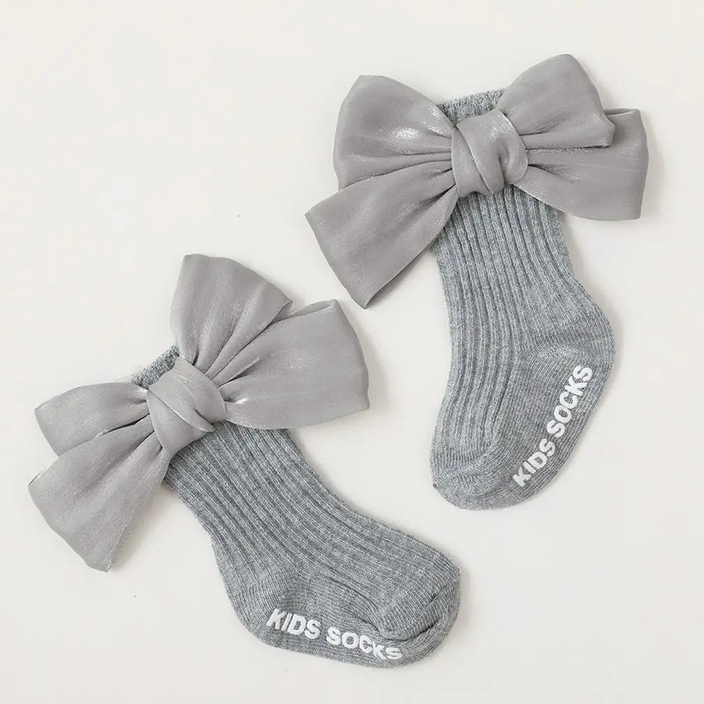Princess Bow Ribbed Baby Socks