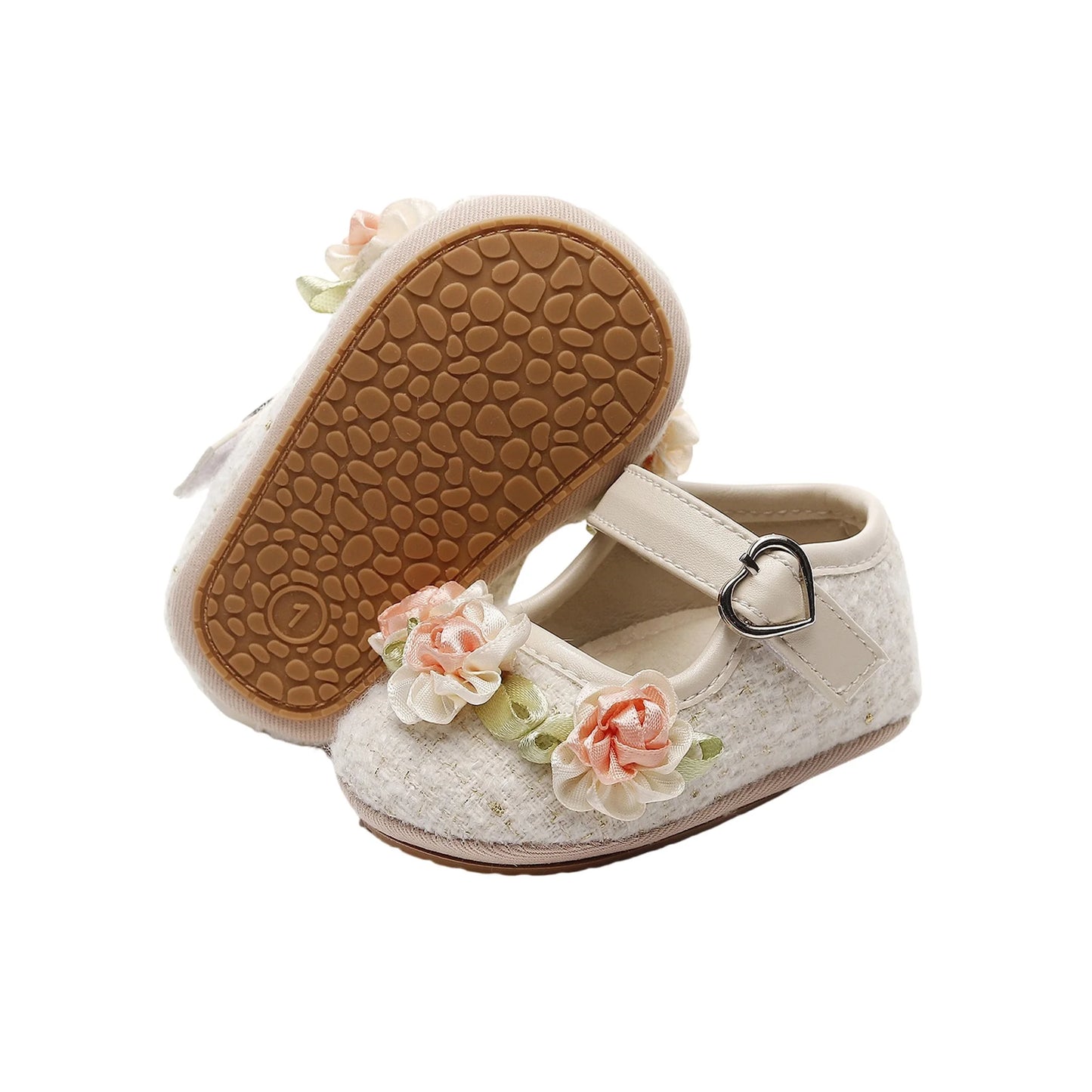 Cute Baby Girls Floral Princess Shoes with Non-Slip Sole
